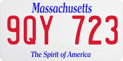 MA license plate 9QY723