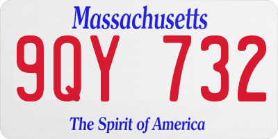 MA license plate 9QY732