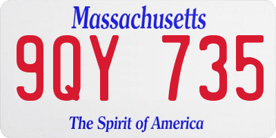 MA license plate 9QY735