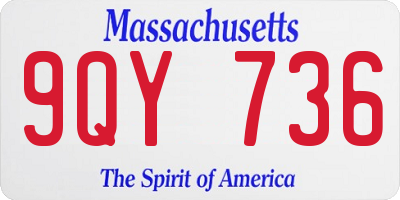 MA license plate 9QY736