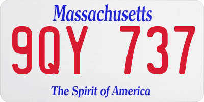 MA license plate 9QY737