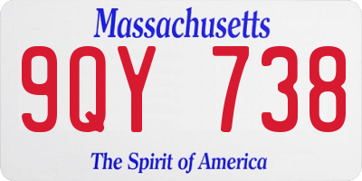 MA license plate 9QY738