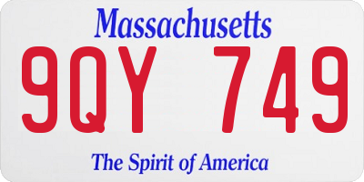 MA license plate 9QY749