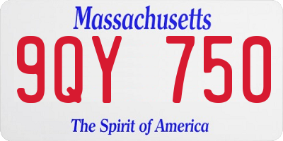 MA license plate 9QY750