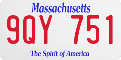 MA license plate 9QY751