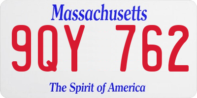 MA license plate 9QY762