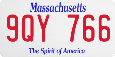 MA license plate 9QY766