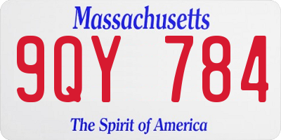 MA license plate 9QY784