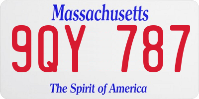 MA license plate 9QY787