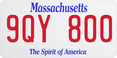 MA license plate 9QY800