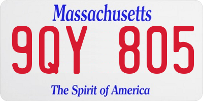 MA license plate 9QY805