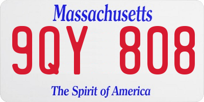 MA license plate 9QY808