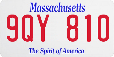 MA license plate 9QY810