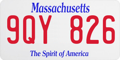 MA license plate 9QY826