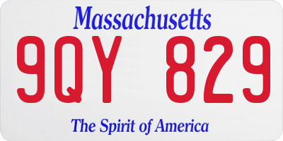 MA license plate 9QY829