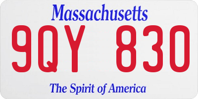 MA license plate 9QY830