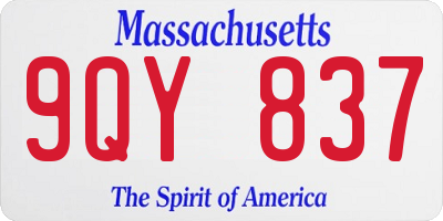 MA license plate 9QY837