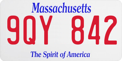 MA license plate 9QY842