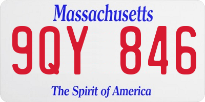 MA license plate 9QY846