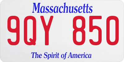 MA license plate 9QY850