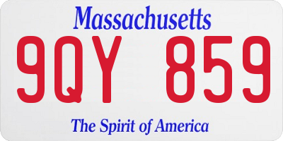 MA license plate 9QY859