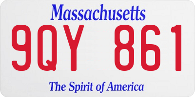 MA license plate 9QY861