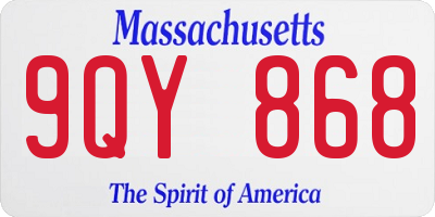 MA license plate 9QY868