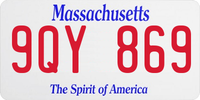 MA license plate 9QY869
