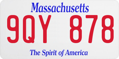 MA license plate 9QY878