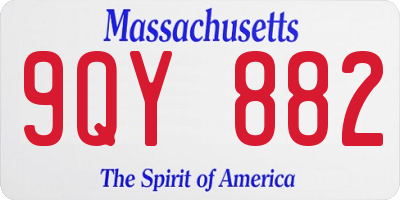 MA license plate 9QY882