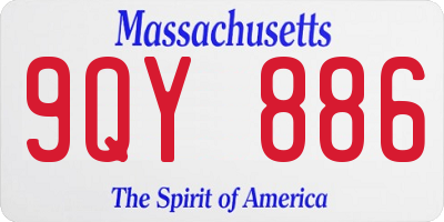 MA license plate 9QY886