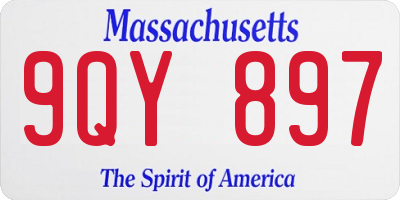 MA license plate 9QY897