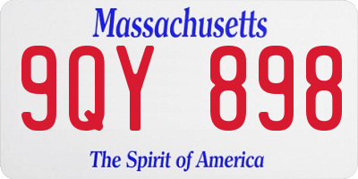 MA license plate 9QY898