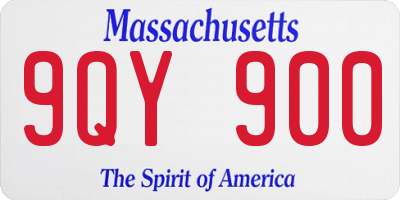 MA license plate 9QY900