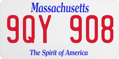 MA license plate 9QY908