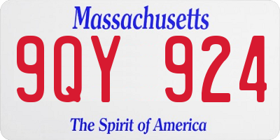 MA license plate 9QY924