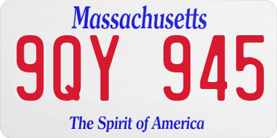 MA license plate 9QY945