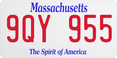 MA license plate 9QY955