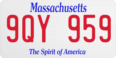 MA license plate 9QY959