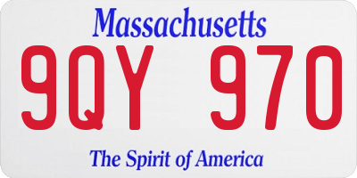 MA license plate 9QY970