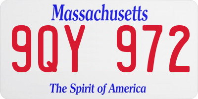 MA license plate 9QY972