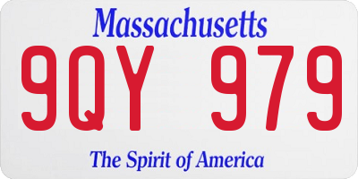 MA license plate 9QY979