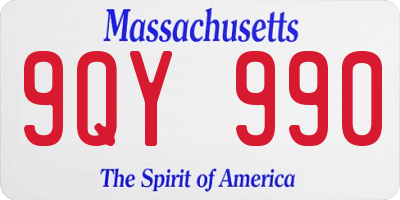 MA license plate 9QY990