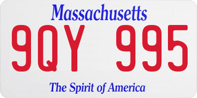 MA license plate 9QY995