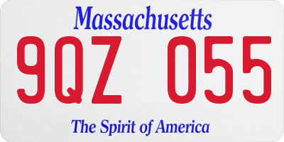 MA license plate 9QZ055