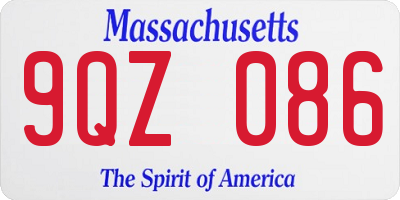 MA license plate 9QZ086
