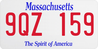 MA license plate 9QZ159