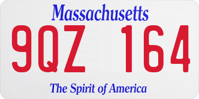 MA license plate 9QZ164