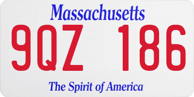 MA license plate 9QZ186