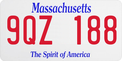 MA license plate 9QZ188